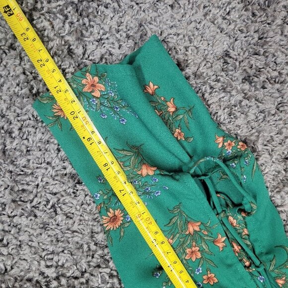 Sweet Rain Blouse Women' Floral SZ XL Tie Sleeves Knot Front Dressy Floral Cute! - Picture 9 of 9